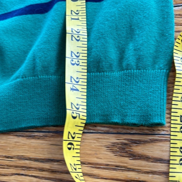 Tommy Hilfiger Pima Cotton sweater. Green/navy stripe gold buttons, Size Large. - Picture 13 of 13